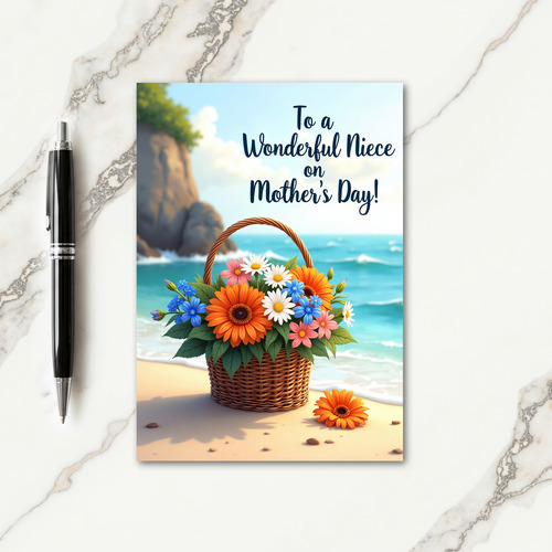 Seaside Niece Mothers Day Card