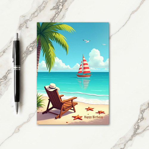 Seaside Relaxation Birthday Card