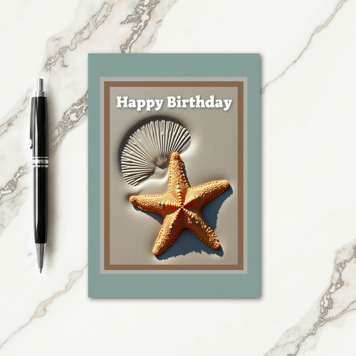 Seaside Star Birthday Wish Card
