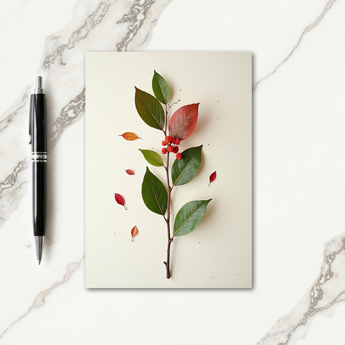 Seasonal Leaf Christmas Card