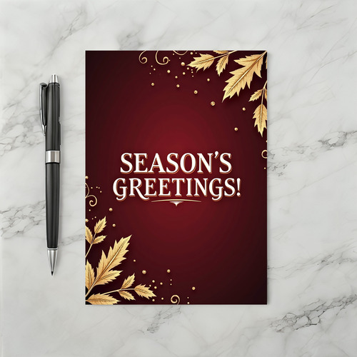Seasons Greetings Gold Leaf Card