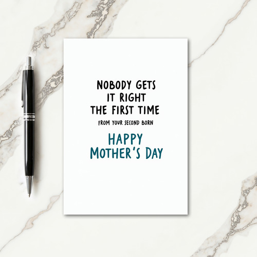 Second Born Mothers Day Card