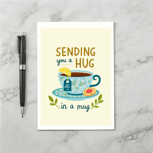 Sending a Hug in a Mug Get Well Card