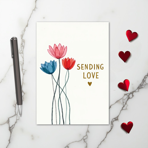 Sending Love Flowers Card