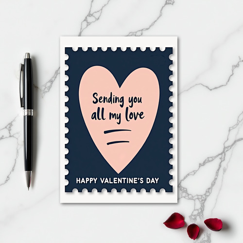 Sending Love Stamp Valentine Card