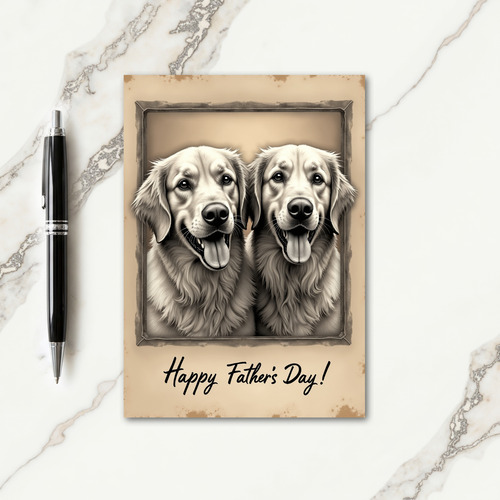 Sepia Canine Fathers Day Card
