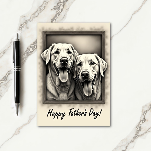 Sepia Dogs Fathers Day Card