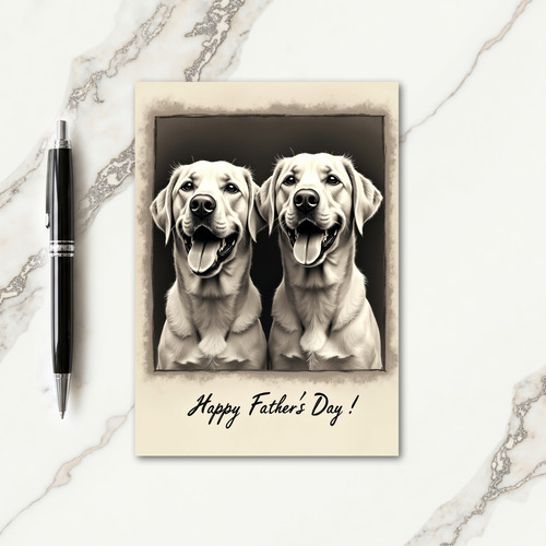 Sepia Fathers Day Dogs Card