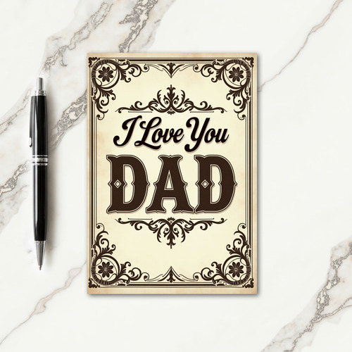 Sepia Floral Fathers Day Card