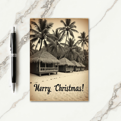 Sepia Island Christmas Card