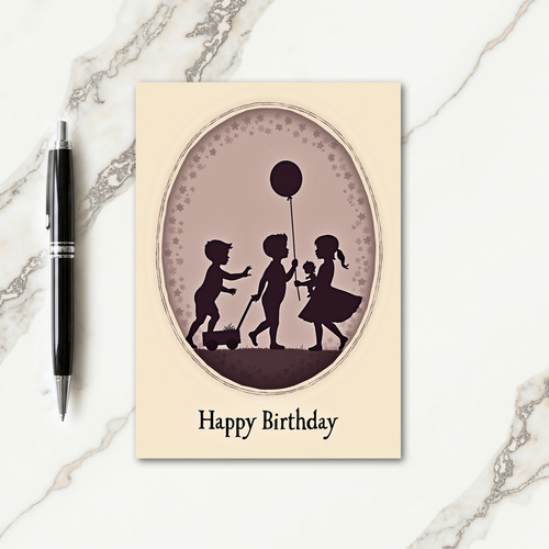 Sepia Kids Birthday Fun Card