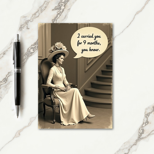 Sepia Mothers Day Thought Bubble Card