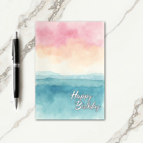 Serene Abstract Birthday Card