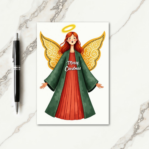 Serene Angel Christmas Card thumbnail