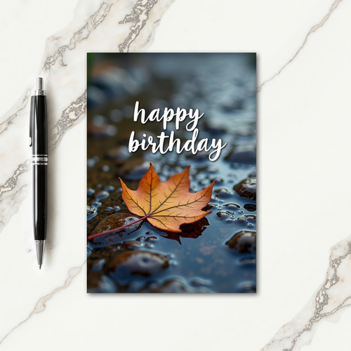 Serene Autumn Birthday Card