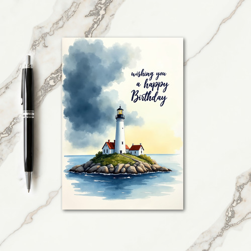 Serene Beacon Birthday Card