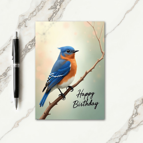 Serene Birthday Blue Bird Card