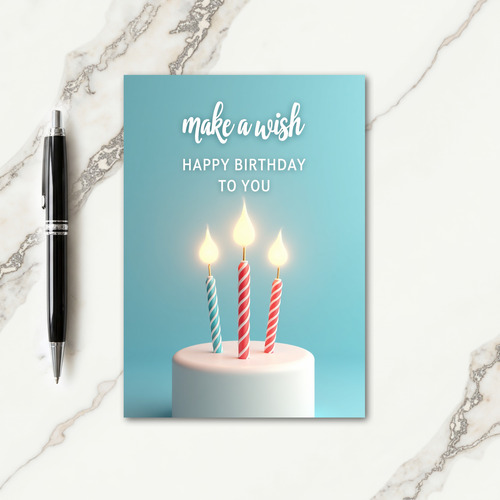 Serene Birthday Candle Card