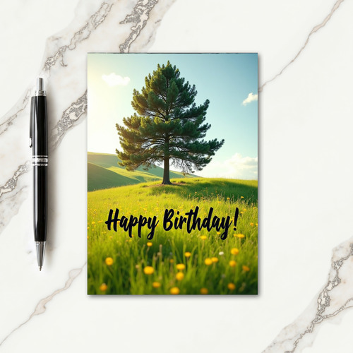 Serene Birthday Evergreen Card