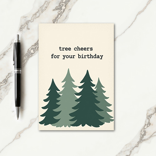 Serene Birthday Forest Trees Card