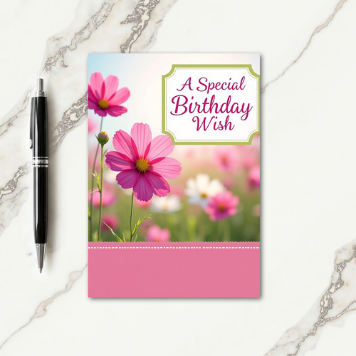 Serene Birthday Glowing Blossom Card