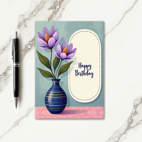 Serene Birthday Teal Bloom Card