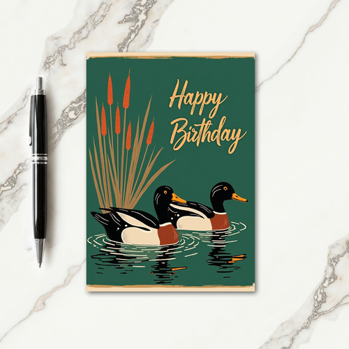 Serene Birthday Water Birds Card