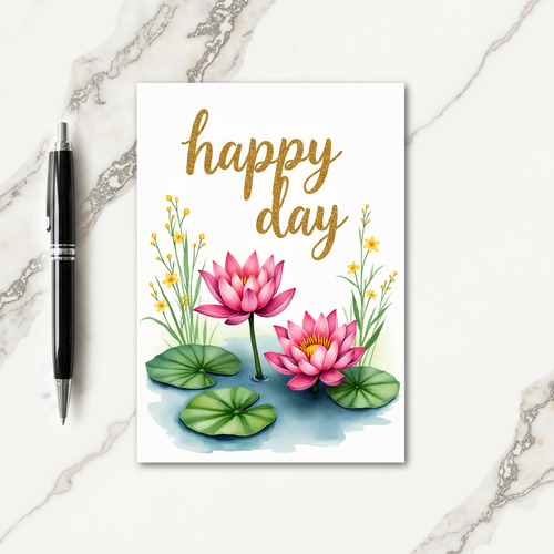 Serene Birthday Water Blossom Card