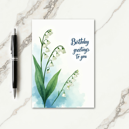 Serene Birthday Watercolor Blossom Card