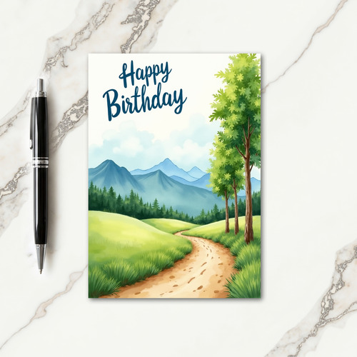 Serene Birthday Watercolor Card