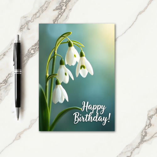 Serene Birthday White Bloom Card