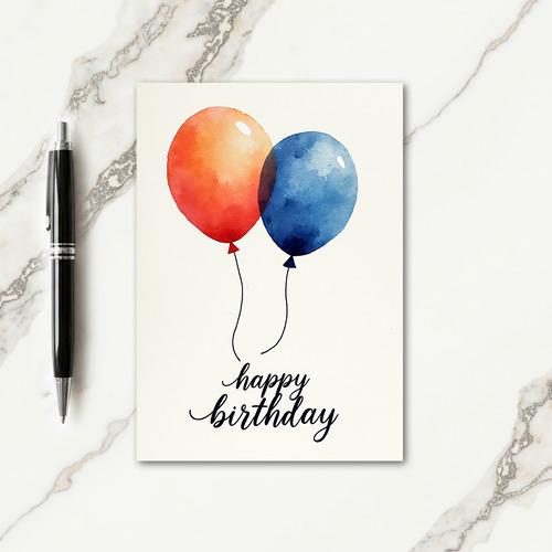 Serene Blue Birthday Card