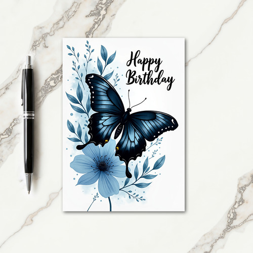 Serene Butterfly Birthday Card