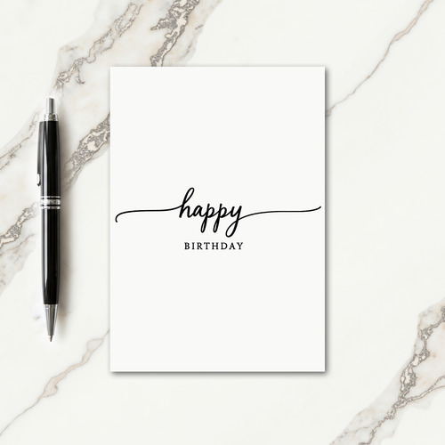 Serene Calligraphy Birthday Card