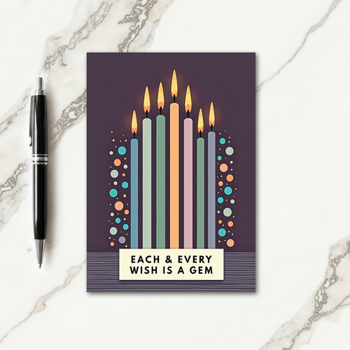 Serene Candle Arc Birthday Card