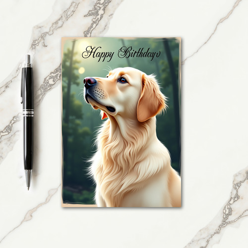 Serene Canine Birthday Card
