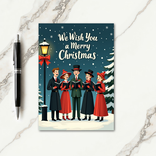 Serene Carolers Christmas Card