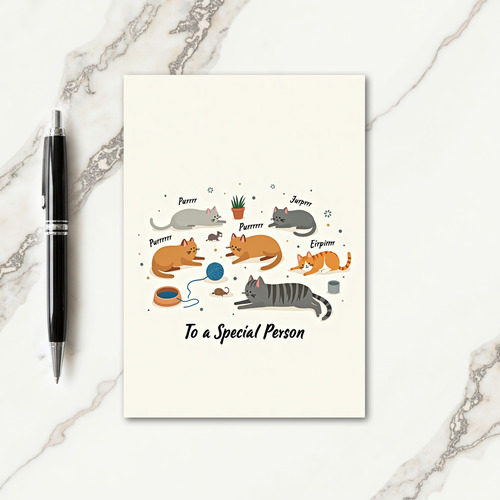 Serene Cat Birthday Card