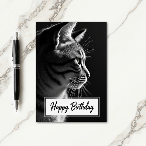 Serene Cat Profile Birthday Card