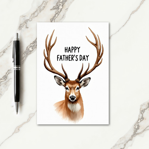 Serene Cervid Fathers Day Card
