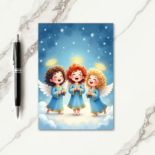 Serene Cherub Christmas Card