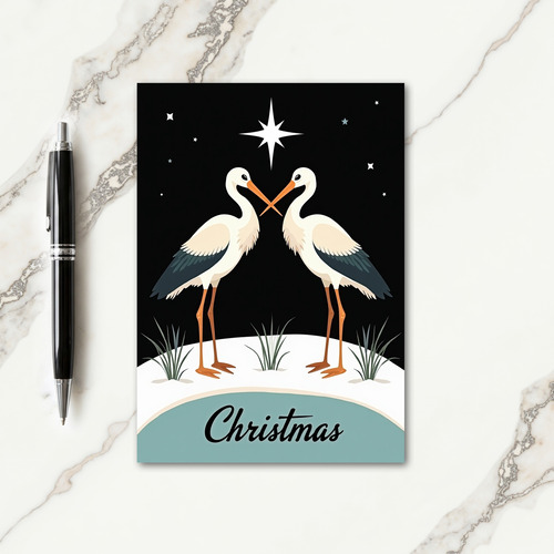 Serene Christmas Birds Card