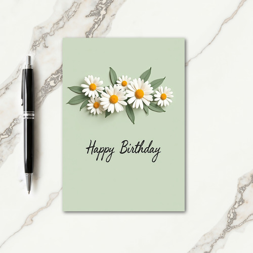 Serene Daisy Birthday Card