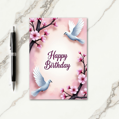 Serene Dove Birthday Card