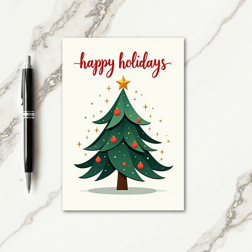 Serene Evergreen Christmas Card