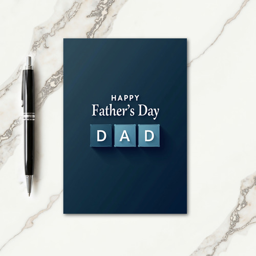 Serene Fathers Day Blocks Card