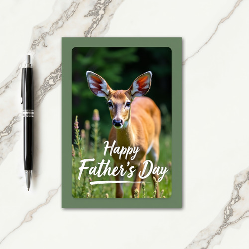 Serene Fathers Day Fawn Card