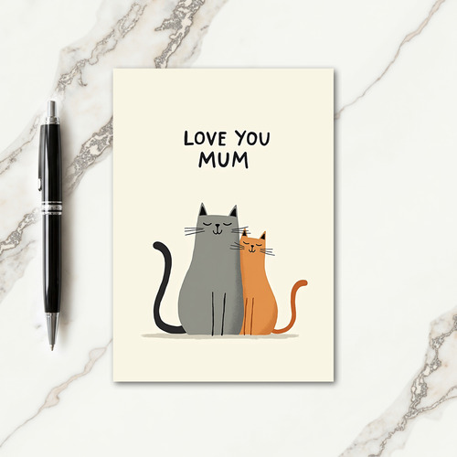 Serene Feline Mums Day Card