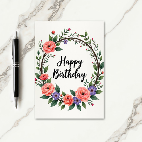 Serene Floral Birthday Card