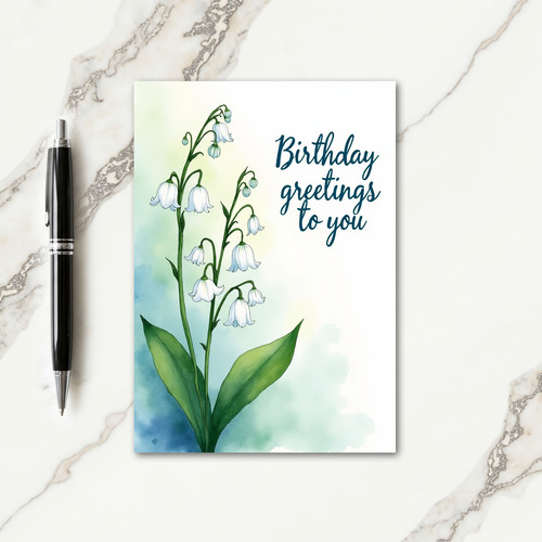Serene Flower Birthday Card